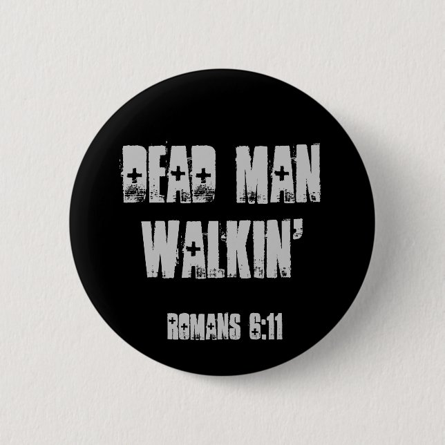 Macaron Rond 5 Cm Homme mort Walkin (Devant)