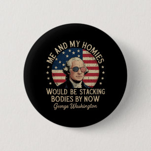 Macaron Rond 5 Cm Hommes George Washington 4 juillet Patriotique