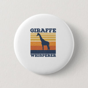 Macaron Rond 5 Cm Hommes Giraffe Whisperer Retro Animal Africain Vin