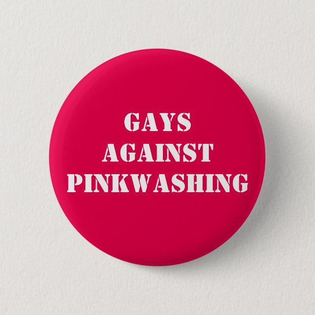 Macaron Rond 5 Cm homosexuels contre pinkwashing (Devant)