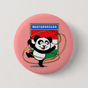 Macaron Rond 5 Cm Hongrie Gymnastique rythmique Panda