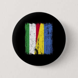 Macaron Rond 5 Cm Hongrie Ukraine Demi-Drapeau Hongrois Ukrainien Hé