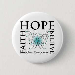 Macaron Rond 5 Cm Hope Belith Faith - Cancer de l'ovaire