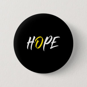 Macaron Rond 5 Cm Hope Chilhood Cancer Awareness Ribbon jaune