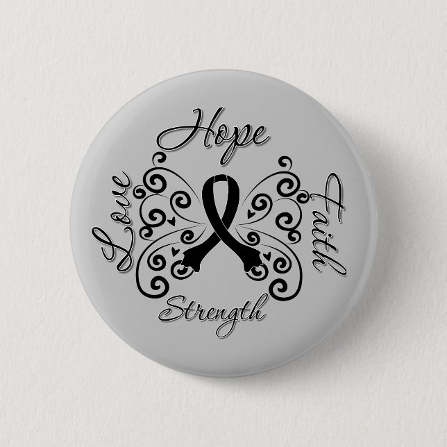 Macaron Rond 5 Cm Hope Faith Love Force Melanoma (Devant)