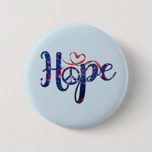 Macaron Rond 5 Cm Hope For Peace Buttons