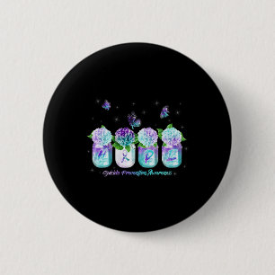 Macaron Rond 5 Cm Hope Hydrangea Flower Butter Suicide Prévention