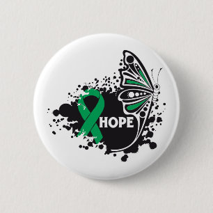 Macaron Rond 5 Cm Hope Liver Cancer Butterfly