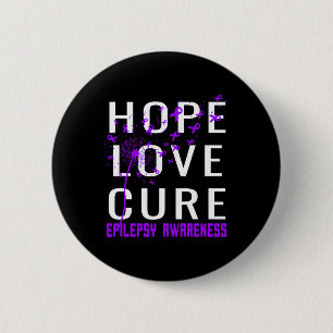 Macaron Rond 5 Cm Hope Love Cure Epilepsy Sensibilisation
