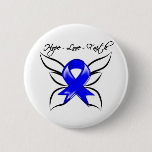 Macaron Rond 5 Cm Hope Love Faith Butterfly - Ankyloss Spondylitis