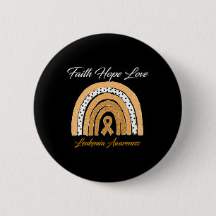 Macaron Rond 5 Cm Hope Love Leukemia Sensibilisation Ruban Orange Ar