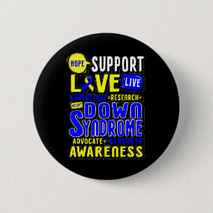 Macaron Rond 5 Cm Hope Love World Down Syndrome Day Femmes Enfants