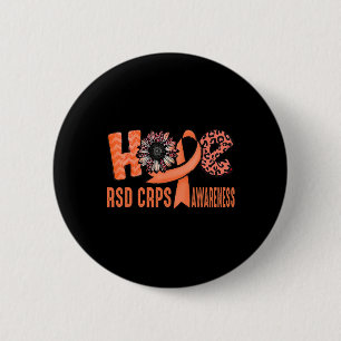 Macaron Rond 5 Cm Hope Orange Ribbon Leopard Tournesol Rsd Crps Awar