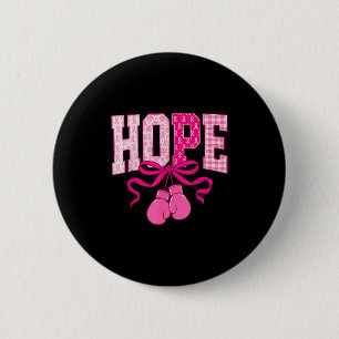 Macaron Rond 5 Cm Hope Pink Ribbon Gants en boîte Cancer du sein ros