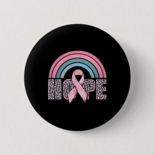 Macaron Rond 5 Cm Hope Pink Ribbon Leopard Sensibilisation au cancer