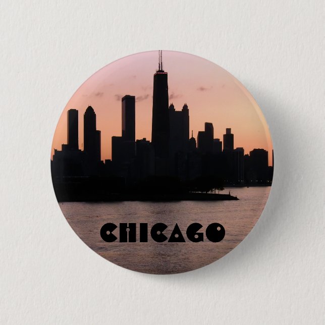 Macaron Rond 5 Cm Horizon de Chicago (Devant)
