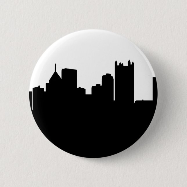 Macaron Rond 5 Cm Horizon de ville de Pittsburgh (Devant)