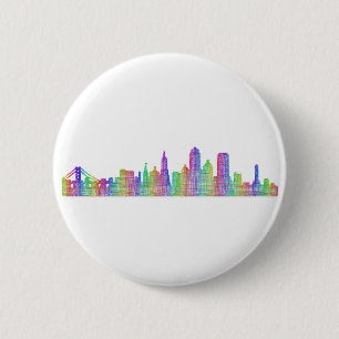 Macaron Rond 5 Cm Horizon de ville de San Francisco