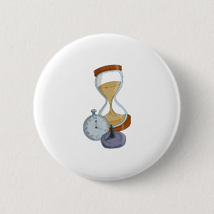 Macaron Rond 5 Cm Horloge, écran solaire et montre de poche