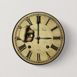 Macaron Rond 5 Cm Horloge observant autour des boutons