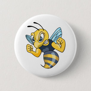 MACARON ROND 5 CM HORNET JAUNE
