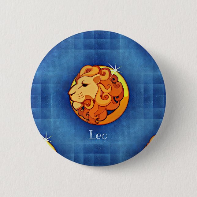Macaron Rond 5 Cm horoscope leo (Devant)