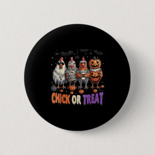 Macaron Rond 5 Cm Horreur Drôle Poulets Ou Traiter Poulets Fantôme W
