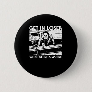 Macaron Rond 5 Cm Horreur Halloween personnage Get In Loser Nous all