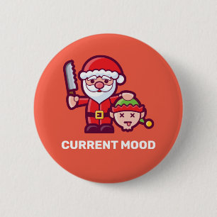 Macaron Rond 5 Cm Horrible Père Noël