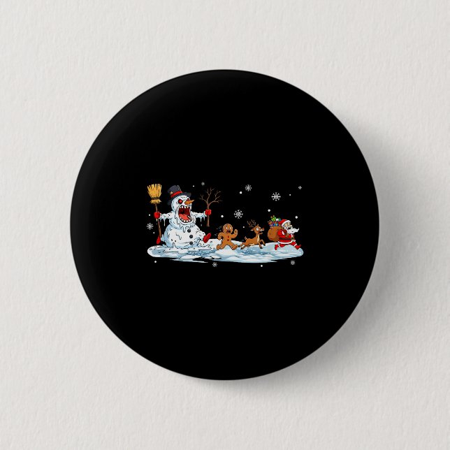 Macaron Rond 5 Cm Horror Snowman Christmas Reindeer Gingerbread Sant (Devant)