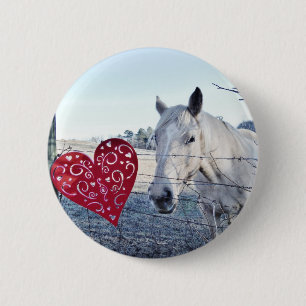 Macaron Rond 5 Cm HORSE coeur Valentine