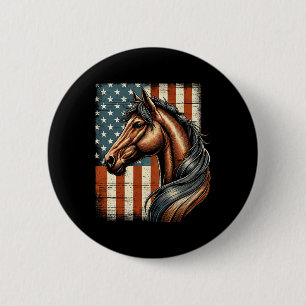 Macaron Rond 5 Cm Horse Horseback équitation Western Farm American D
