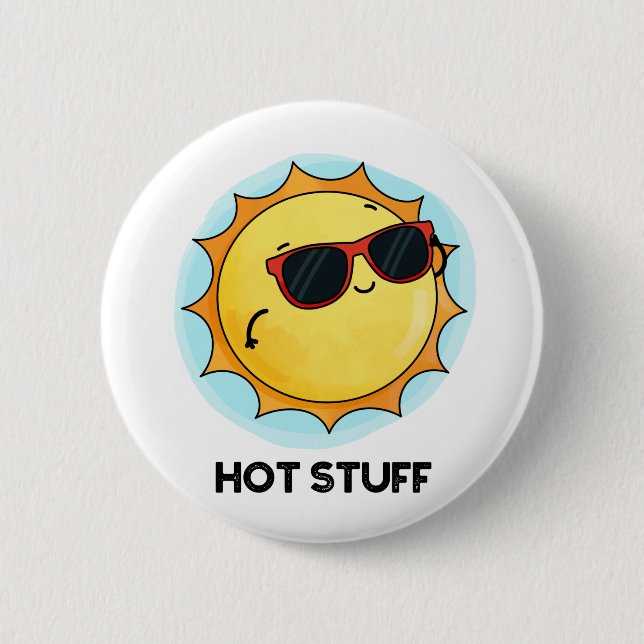 Macaron Rond 5 Cm Hot Stups Funny Sun Pun (Devant)