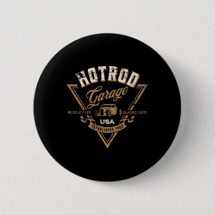 Macaron Rond 5 Cm Hotrod Garage Usa Clic Car Hotrod Design en détres