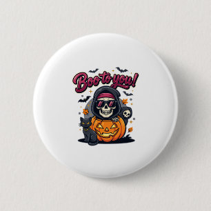 Macaron Rond 5 Cm Hou à toi Halloween squelette citrouille