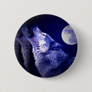 Macaron Rond 5 Cm Howling Wolf
