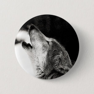 Macaron Rond 5 Cm Howling Wolf