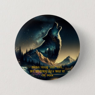 Macaron Rond 5 Cm Howling Wolf