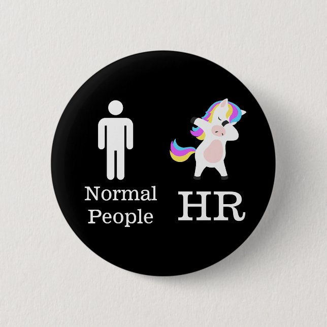 Macaron Rond 5 Cm HR 🦄 Dabbing Unicorn Pin PERTOMIZABLE (Devant)