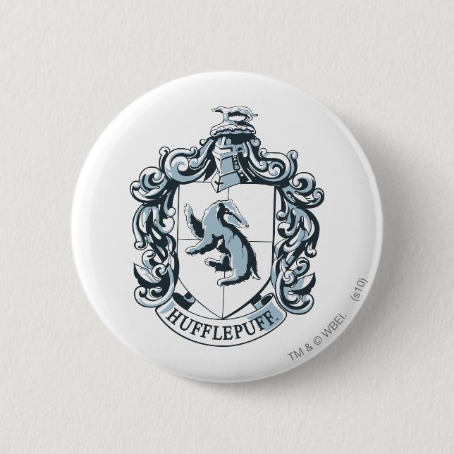 Macaron Rond 5 Cm Hufflepuff Crest Blue (Devant)