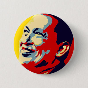 Macaron Rond 5 Cm Hugo Chavez - Le style Obama Hope
