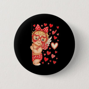 Macaron Rond 5 Cm Hugvyn Cupid Sucette Saint-Valentin Coquette Cœurs