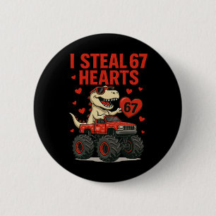 Macaron Rond 5 Cm Hugvyn je vole 67 cœurs Saint-Valentin dinosaure m