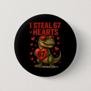 Macaron Rond 5 Cm Hugvyn je vole 67 cœurs Saint-Valentin dinosaure s
