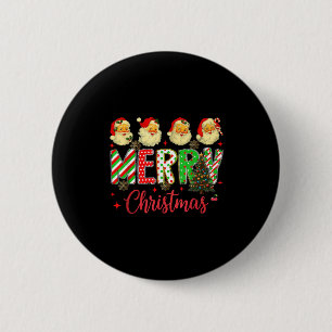 Macaron Rond 5 Cm Hugvyn Noël_ Vintage Père Noël Face Joyeux C