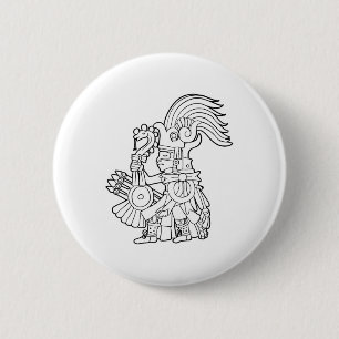 Macaron Rond 5 Cm Huitzilopochtli Aztec Dieu Aztec Mythologie Maya S