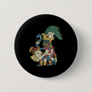 Macaron Rond 5 Cm Huitzilopochtli Aztec Dieu Aztec Mythologie Maya S