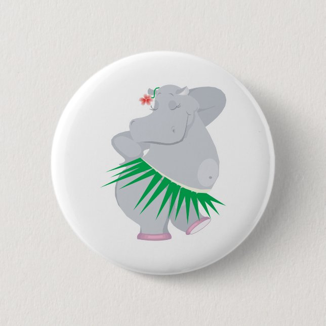 Macaron Rond 5 Cm hula hippo (Devant)