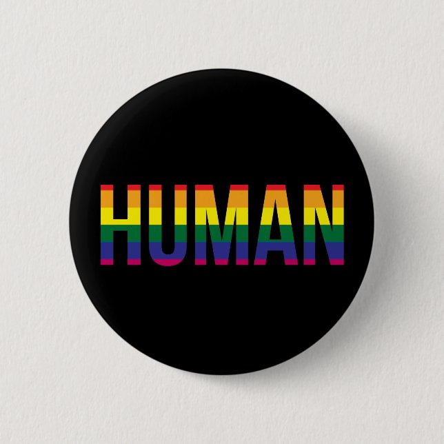 Macaron Rond 5 Cm Humain de gay pride (Devant)