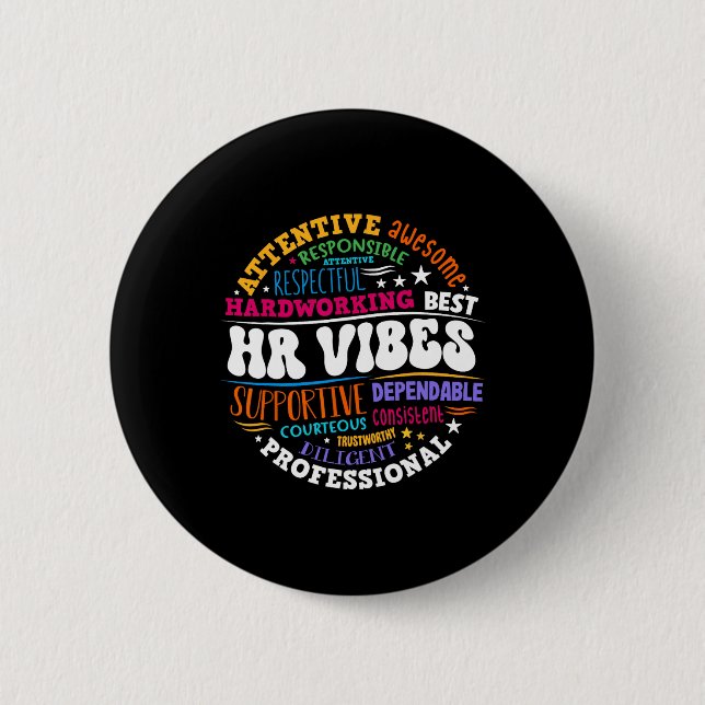 Macaron Rond 5 Cm Human Resources Hr Vibes Analyst Employee Apprecia (Devant)